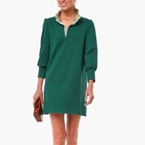 Tuckernuck Pomander Place Dark Green and Sage Charlotte Terry Dress Size S